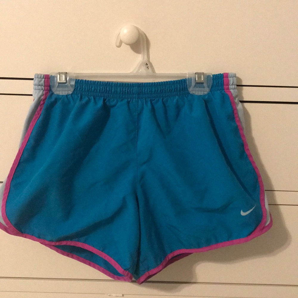 Blue and purple dri-fit Nike shorts (kids large)